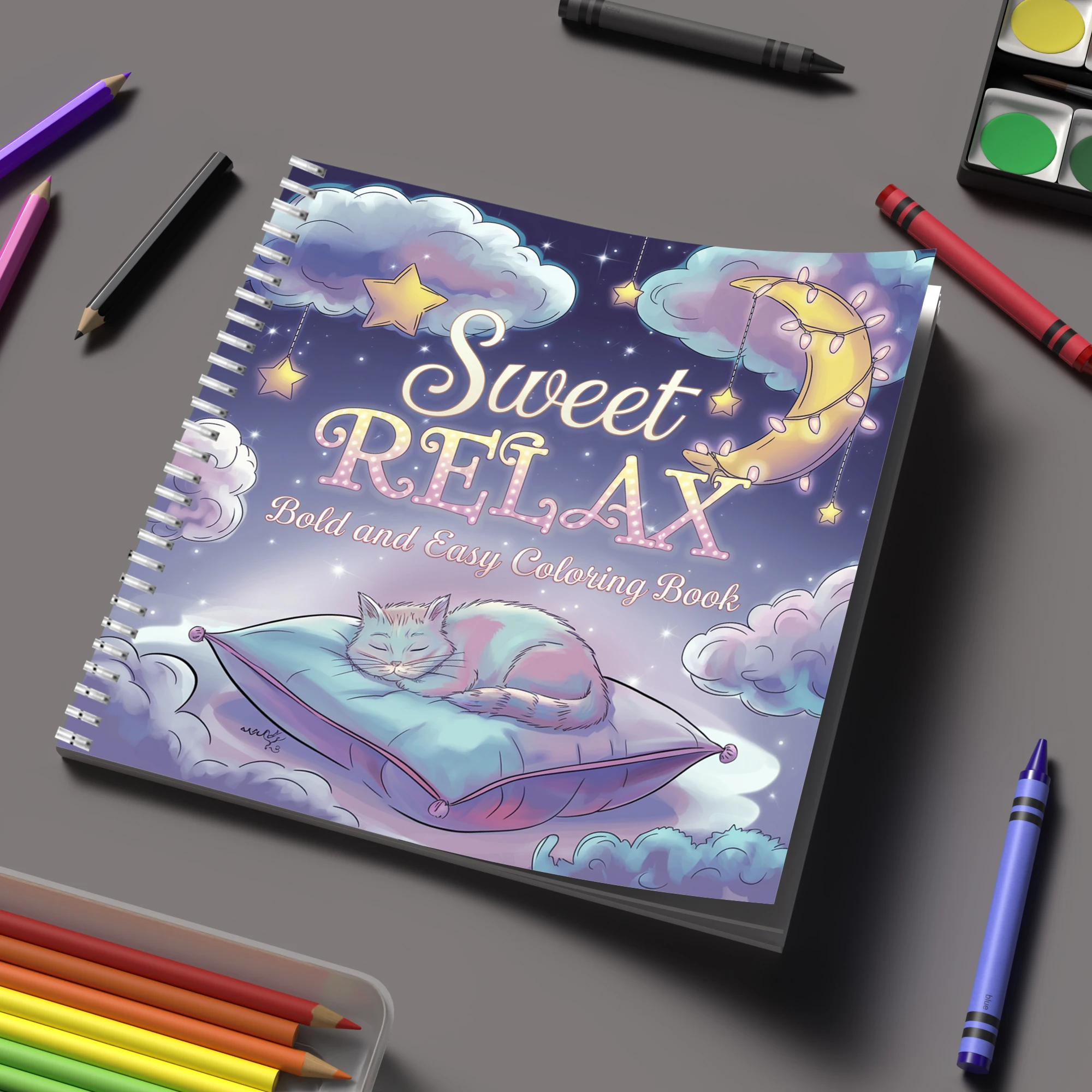School Supplies - Malbuch „Sweet Relax“ für Erwachsene, Malbuch,