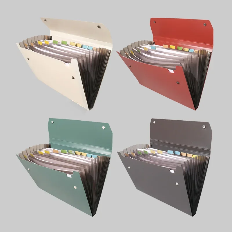 Expandable Accordion File Folder 13 Pockets - 13-Taschen-A4-Aktenordner, erweiterbarer Dokumentenordner mit Druckknopfverschluss, tragbare