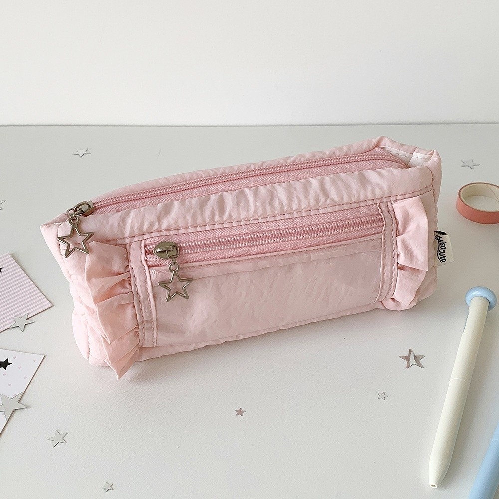 Gerüschte koreanische Schreibw – Aesthetic Large Pencil Case Pouch Bewertung und Preis