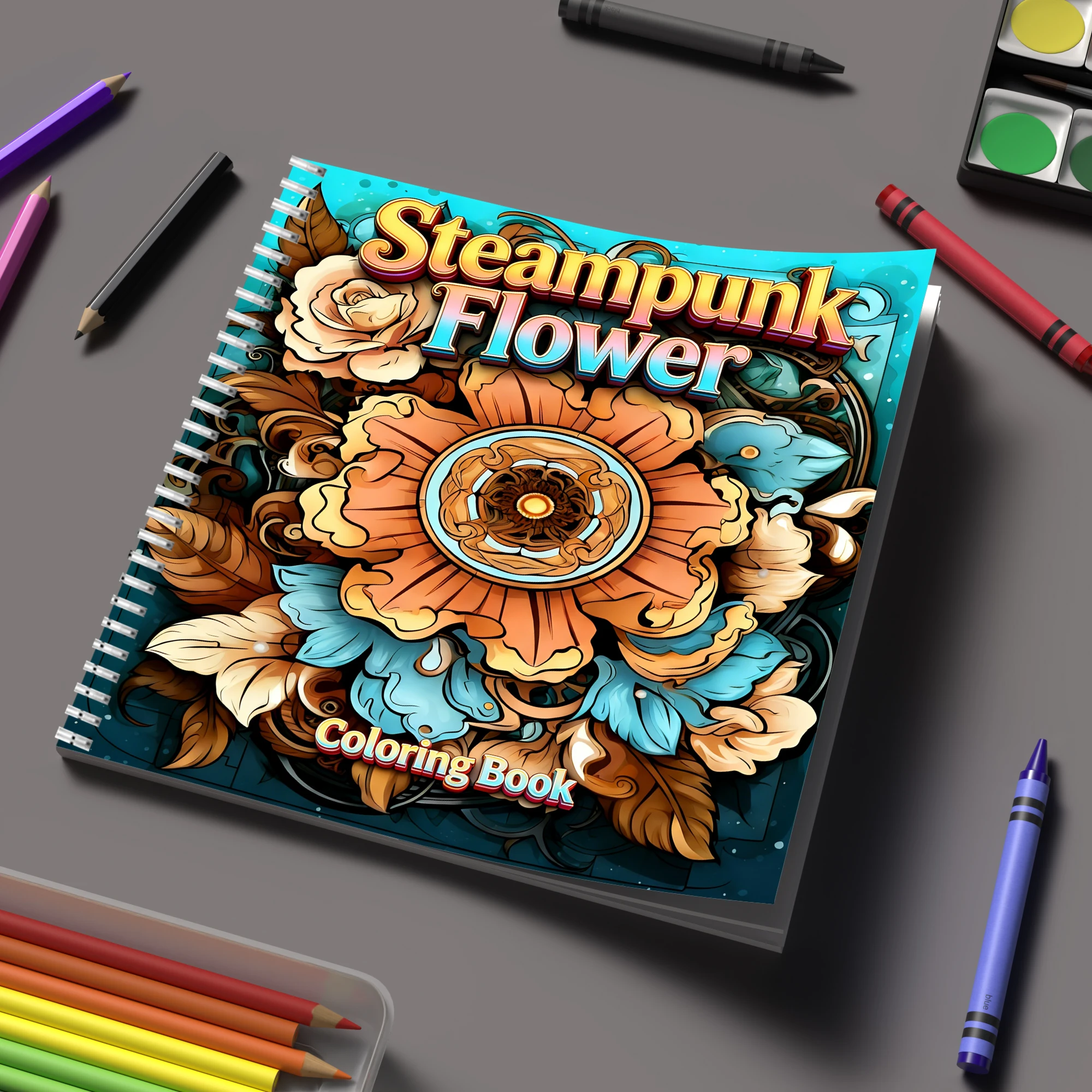 Malbuch „Steampunk-Blumen“ für – School Supplies Bewertung und Preis