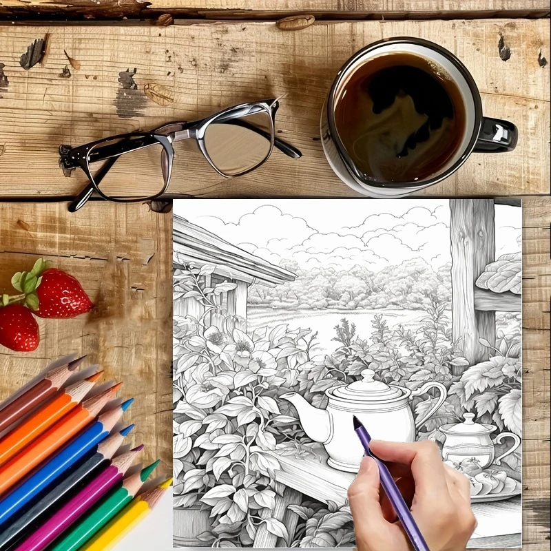 Malbuch „Tea In The Gardens“ f – School Supplies Bewertung und Preis